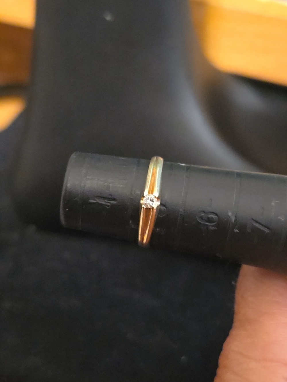 Dainty 10K Gold Diamond Accent Ring | Size 5 | Pinky Ring - Picture 4 of 7